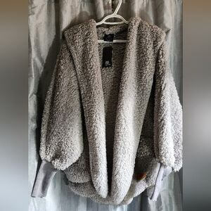 Bochi Brothers Warm Womens Fuzzy Gray Jacket